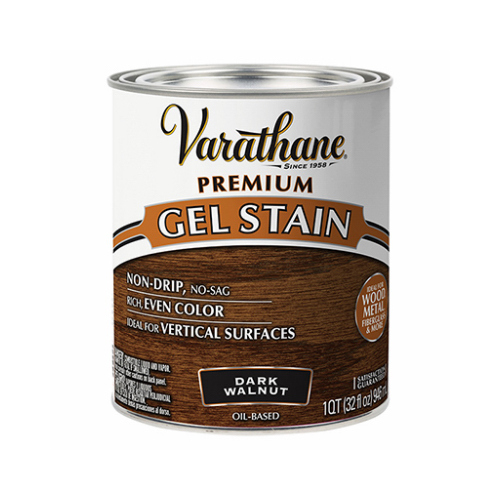 Premium Gel Stain, Dark Walnut, Liquid, 1 qt