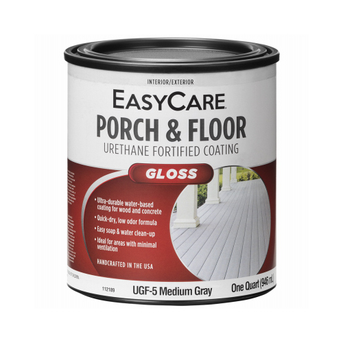 Porch & Floor Coating, Medium Gray, Interior/Exterior, 1-Qt. - pack of 4