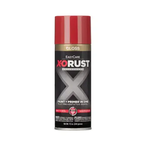 Anti-Rust Enamel Spray Paint & Primer, Bright Red Gloss, 12-oz.