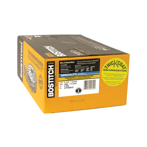 STANLEY BOSTITCH C7P90BDG Coiled Sliding Nails, .090 x 2-1/4-In., 3,600-Ct  pack of 3600