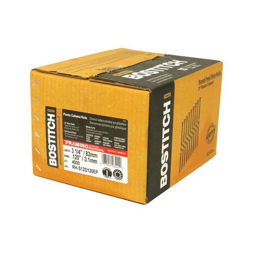 STANLEY BOSTITCH RH-S12D120EP Collated Framing Nails, 21 Degree, .120 x 3-1/4-In., 3,000-Ct.