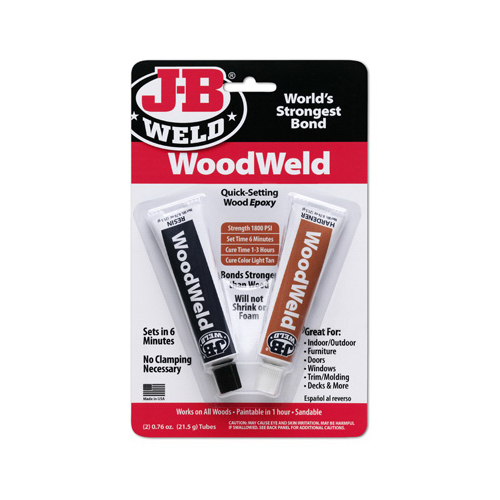 J-B Weld 8251 WoodWeld Quick Setting Wood Epoxy Adhesive, 2-Part, 2-oz.