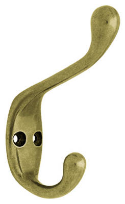 Liberty Hardware B42302Q-AB-C5 Coat & Hat Hook, Antique Brass, 3-In.