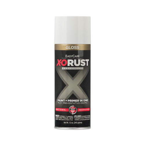 Anti-Rust Enamel Spray Paint & Primer, White Gloss, 12-oz.