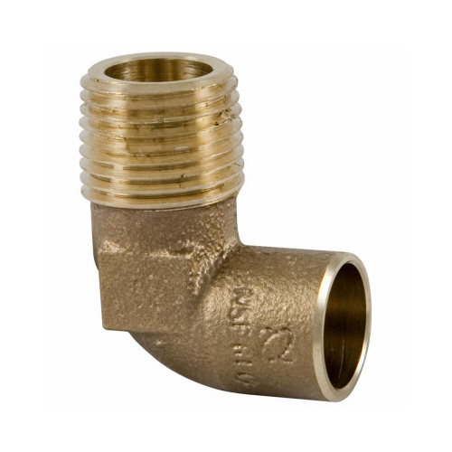 NIBCO BF0190LC Copper Pipe Elbow, 90Degree, Male Pipe Thread, 1/2In. CxM