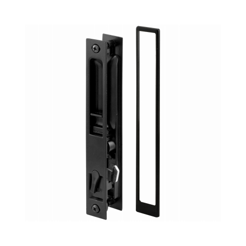 Diecast Black Finish, Flush Sliding Patio Door Handle, Croft