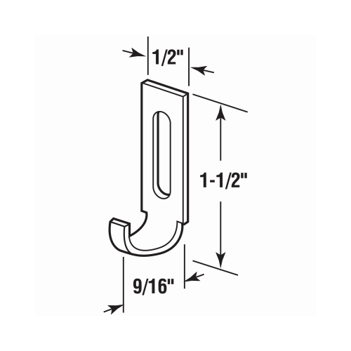 PrimeLine A 163 Door Latch Strike, Steel, Zinc, For Columbia Sliding Screen Doors
