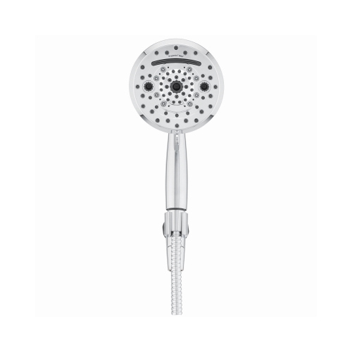 Amp WaterSense 10-Spray Handheld Shower Head, 1.8 GPM, Brushed Nickel, 5-In.