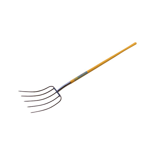 Barley Straw Fork, 5-Tine Steel Head, 54-In. Wood Handle