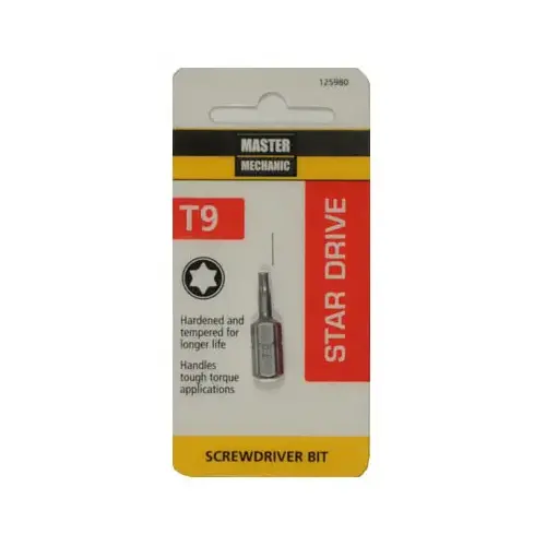 Torx T9 Insert Driver Bit, 1 In.