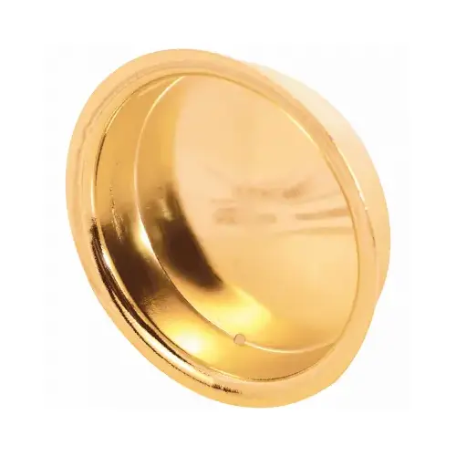 Bypass Sliding Door Pull Handle, Brass Plated, 2 In. Round   pair