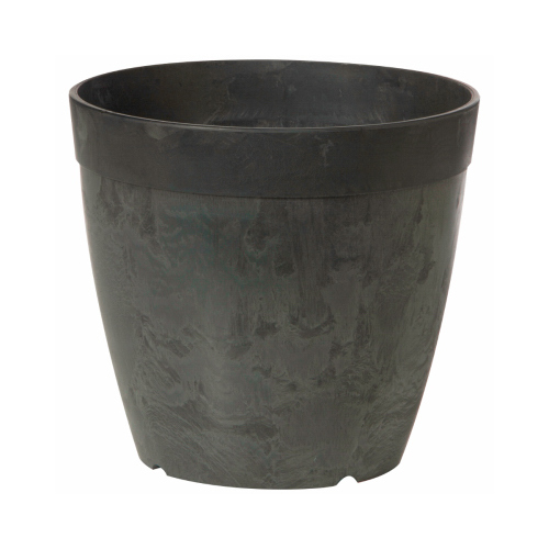 ArtStone 03108.05 Dolce Planter, Plastic, Water-Minder, Black, 10-In. Round