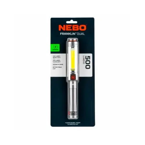 Nebo NEB-WLT-0022 FRANKLIN DUAL Dual Work Light and Spot Light, 2200 mAh, Lithium-Ion Battery, LED Lamp, 8 hr Run Time