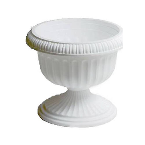 Southern Patio UR1810WH Urn Planter, 17.63 in W, 17.63 in D, Plastic, White