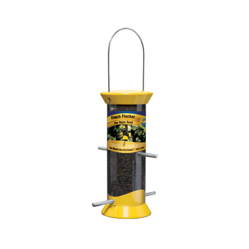 Droll Yankees CJTHM8Y Nyjer Bird Feeder, Yellow, 2.5-In.