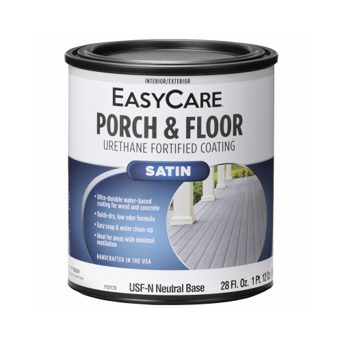 Porch & Floor Exterior Paint, Interior/Exterior Satin Neutral Base, Urethane Fortified, Qt. - pack of 4