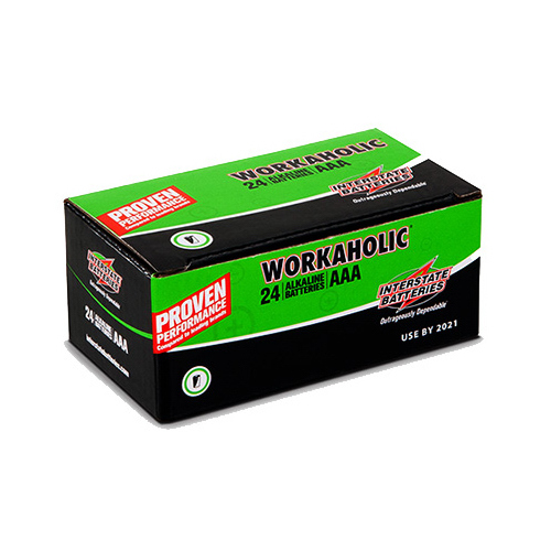 INTERSTATE ALL BATTERY CENTER DRY0075 Workaholic Alkaline Battery, AAA  pack of 24