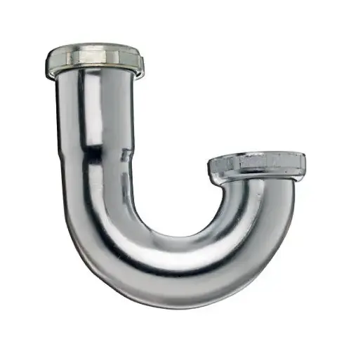 Sink Trap J-Bend, With Clean Out, Chrome Plated, 1-1/4 x 1-1/4-In.