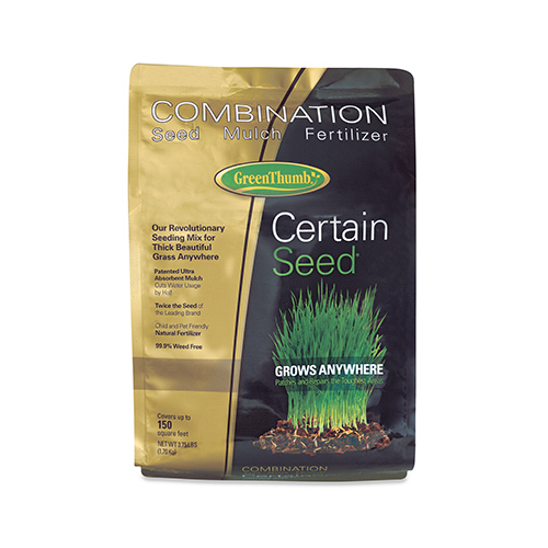 Certain Seed Grass Seed, Fertilizer, & Mulch in One, Northern, 3.75-Lb., Covers up to 75 Sq. Ft.