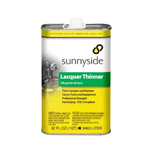 Lacquer Thinner, Liquid, Acetic, Clear, 1 qt, Can