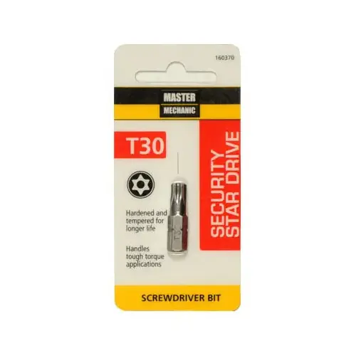 Torx Security Bit, TX30, 1-In.