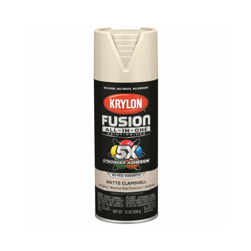 KRYLON DIVERSIFIED BRANDS K02799007 Fusion All-In-One Spray Paint + Primer, Matte Clamshell, 12-oz.