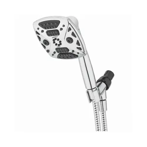 Oxygenics 94177 7-Spray 1.8 GPM Square Handheld Shower Head, Chrome