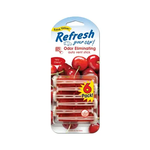 AMERICAN COVERS INC 09430T Vent Stick Verry Cherry Scent Air Freshener, 6 Count - pack of 6