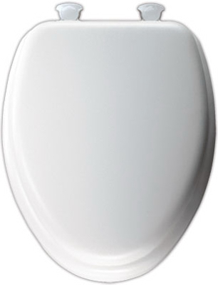 BEMIS 113EC 000 Elongated Cushioned Vinyl Soft Toilet Seat, Easy-Clean & Change Hinge, White