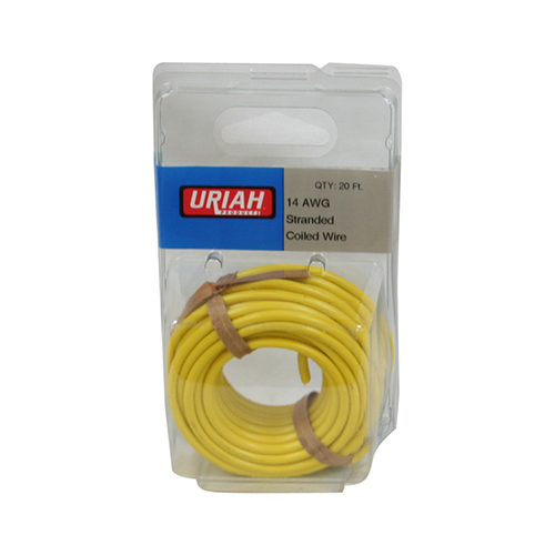 Automotive Wire, Insulation, Yellow, 14 AWG, 20-Ft.