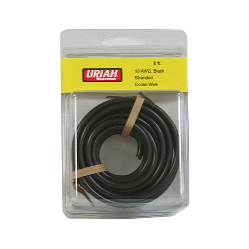 Automotive Wire, Insulation, Black, 10 AWG, 8-Ft.