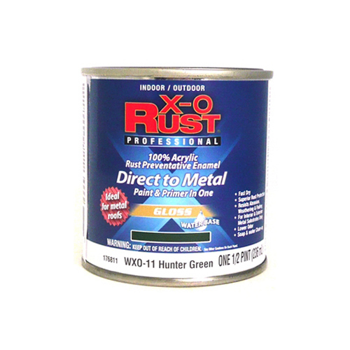 Anti Rust Paint, Gloss, Hunter Green, Interior/Exterior, 1/2-Pt.