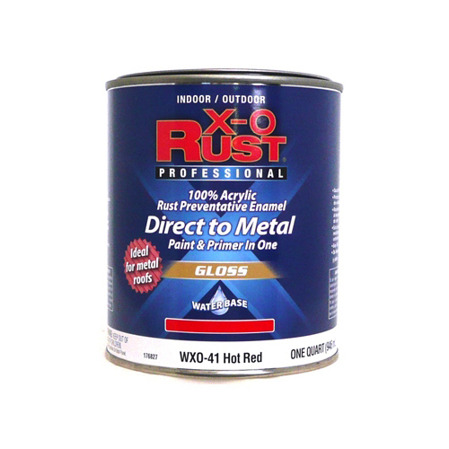 TRUE VALUE MFG COMPANY WXO41QT Anti Rust Paint, Gloss, Hot Red