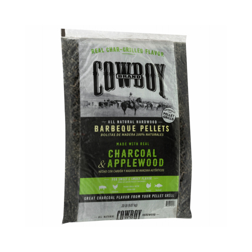 Cowboy Charcoal 54120 Hardwood BBQ Pellets, Charcoal & Apple, 20-Lbs.