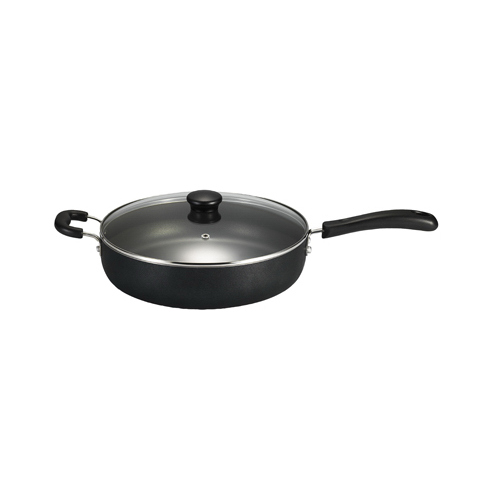 B3629064 Fry Pan, 12 in Dia, Aluminum, Black, Non-Stick: Yes, Dishwasher Safe: Yes - pack of 2