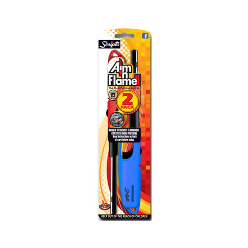 CALICO BRANDS BGM9-2/12OS-W-XCP12 Aim N Flame II Lighter, Assorted Colors - pack of 12 Pairs