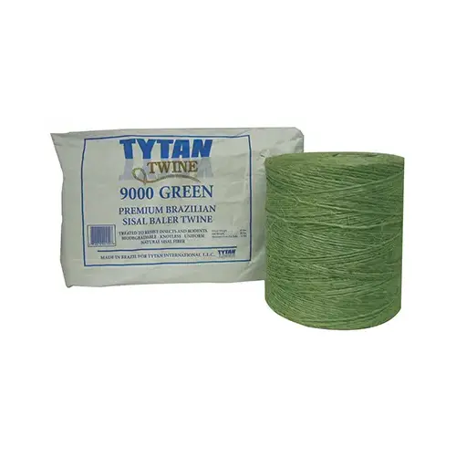 TYTAN SBT9GRTY Baler Twine, 9000 ft L, 130 lb Working Load, Sisal, Brazilian Green Pair