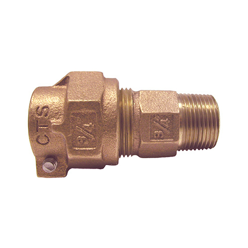 T-4300NL Series Pipe Connector, 3/4 x 1 in, Pack Joint CTS x MNPT, Bronze, 100 psi Pressure