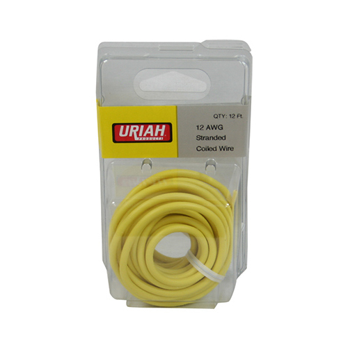 Automotive Wire, Insulation, Yellow, 12 AWG, 12-Ft.