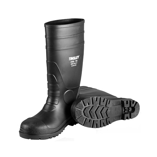 Tingley 31261.05 Steel-Toe Boots, Black PVC, 15-In., Men's Size 5, Women's Size 7