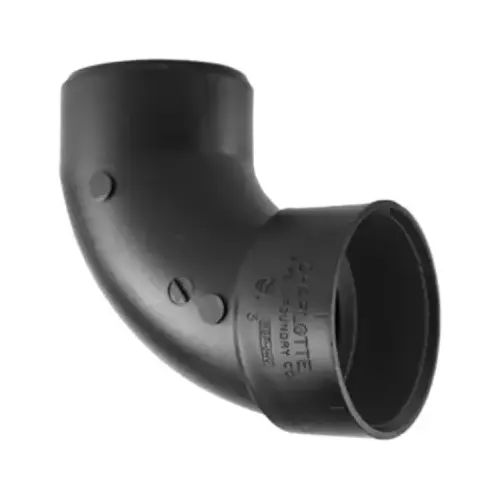 ABS/DWV 90-Degree Ell, Spigot x Hub, 4-In.