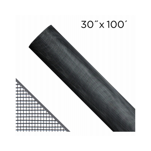 Aluminum Insect Window Screen, 30-Inch x 100-Ft., Black