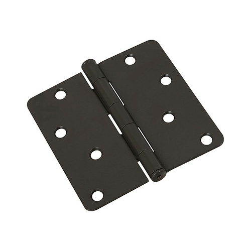 National Hardware N830201 Door Hinge, 4 in H Frame Leaf, Cold Rolled Steel, OilRubbed Bronze