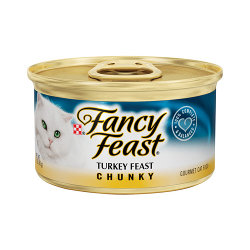 Cat Food, Chunky Turkey, 3-oz. Can