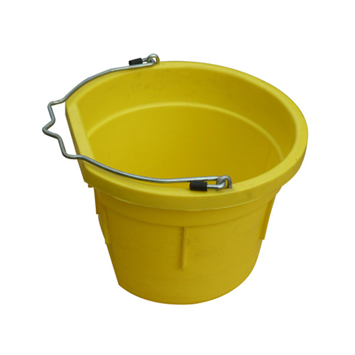 QINGDAO HUATIAN HAND TRUCK MR8QP/FSB-YEL Utility Bucket, Flat Sided, Yellow Resin, 8-Qts.