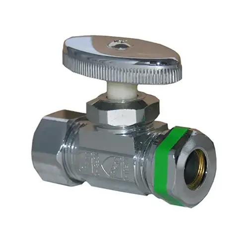 Pipe Fitting, Straight Valve, Chrome, Lead-Free, 5/8 x 7/16 or 1/2-In. OD Slip Joint Outlet