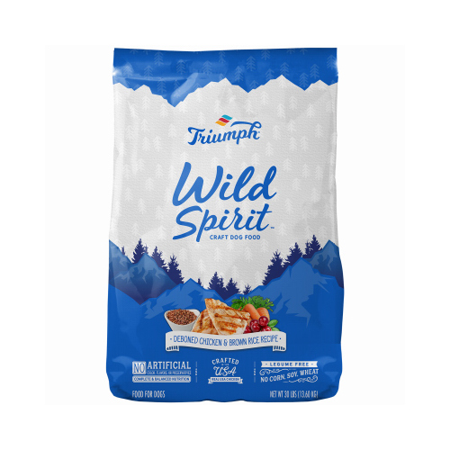 Triumph Wild Spirit 00875 Wild Spirit Super Premium Dry Dog Food, Adult, Chicken & Rice, 30-Lbs.