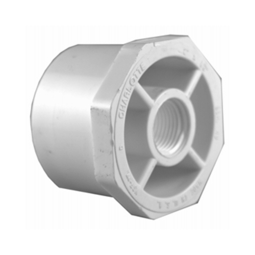 Schedule 40 PVC Reducer Bushing, White, 1.25 x .5-In., Spigot x FT