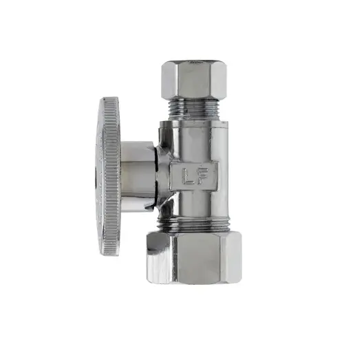 Straight Supply Stop Valve, Chrome, 5/8-In. O.D. Compression x 3/8-In. O.D. Compression