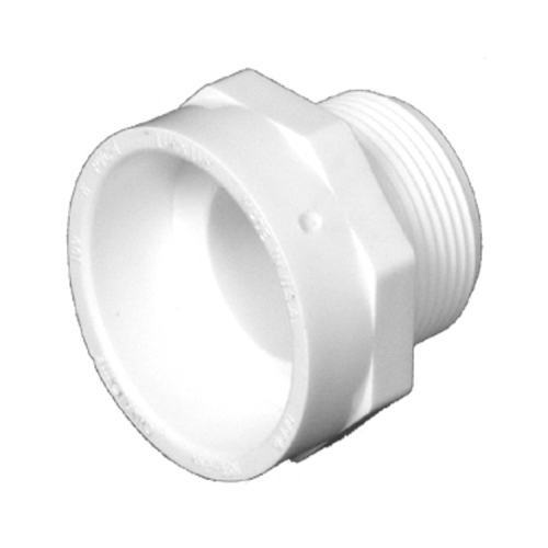 Schedule 40 DWV Male Pipe Thread Adapter, PVC, 3-In.